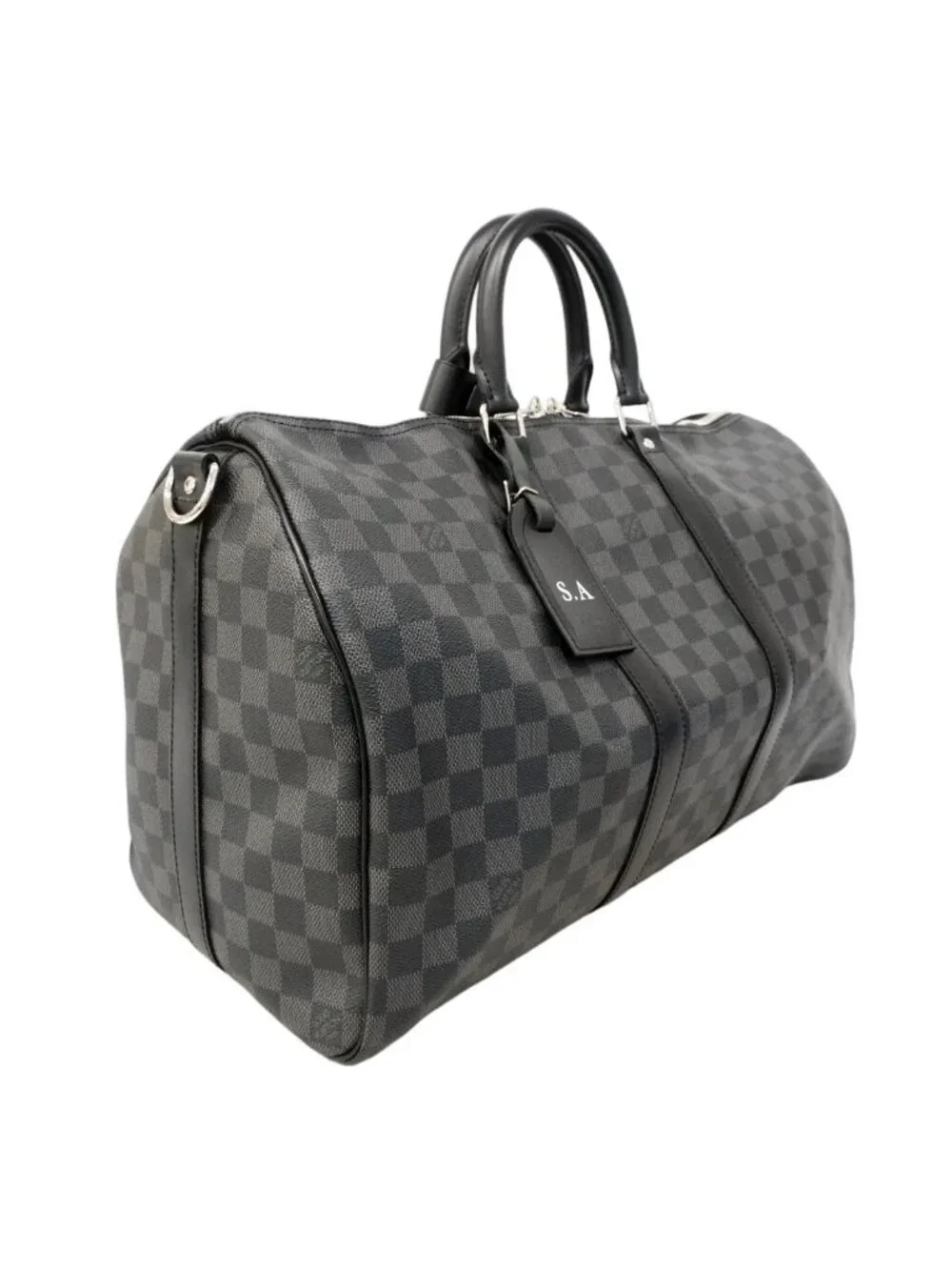 Louis Vuitton Boston Bag Damier Graphite Keepall Bandouliere 45 Black Gray